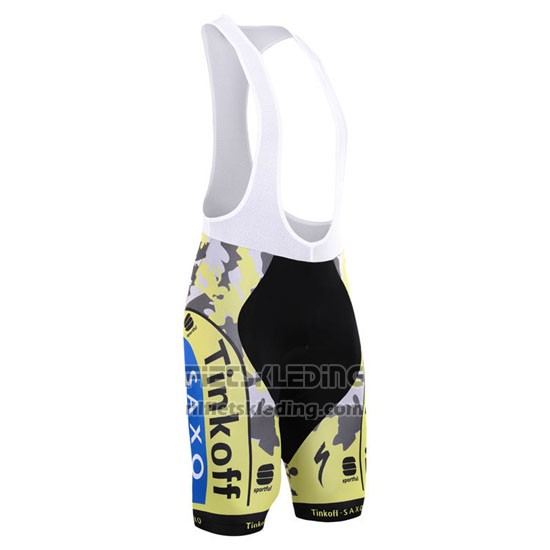 2015 Fietskleding Tinkoff Saxo Bank Zwart en Geel Korte Mouwen en Koersbroek